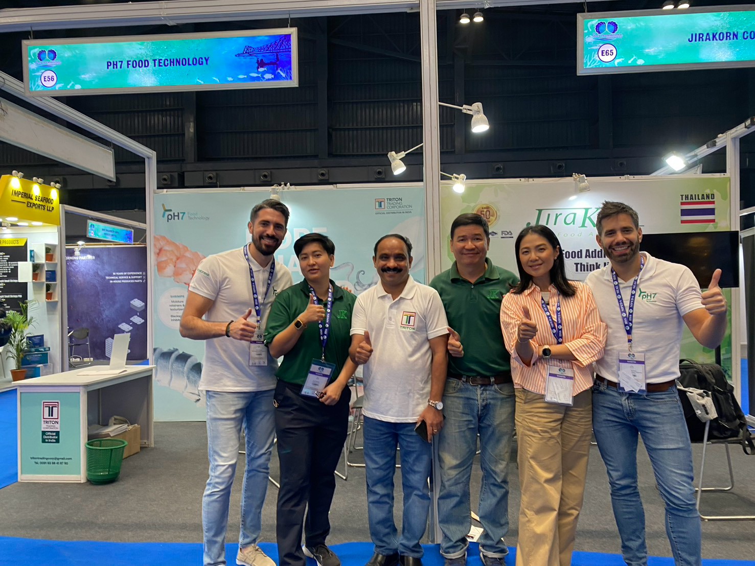 Jirakorn team at the India International Seafood Show booth E65